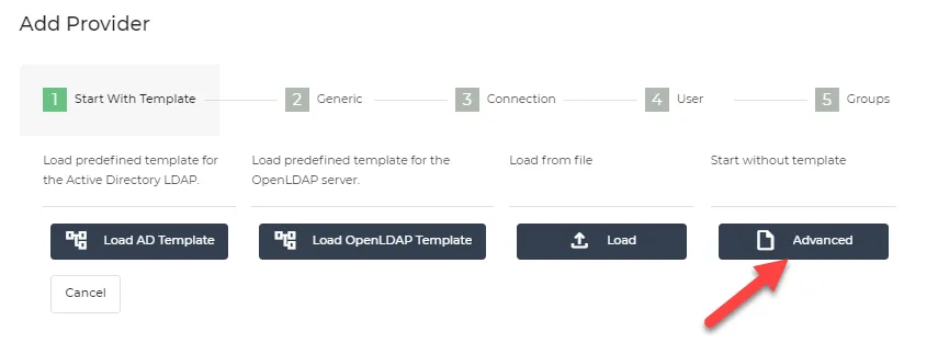 Add Provider dialog box Add Provider dialog box