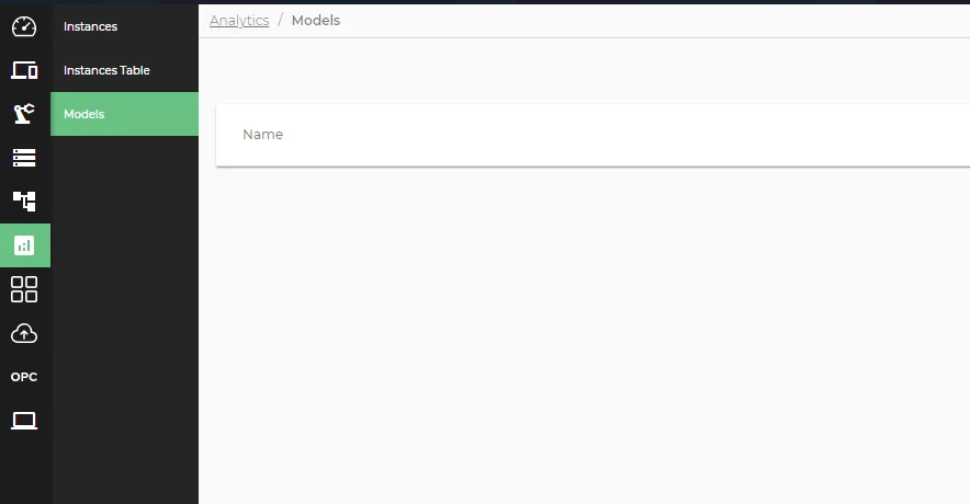 The Analytics Models pane