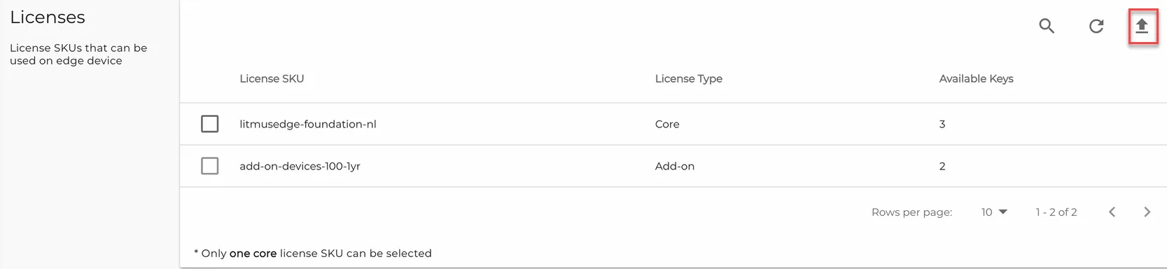 Uploading node-locked keys Uploading node-locked keys