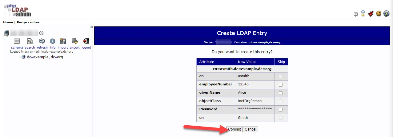 PHP LDAP Admin UI Create LDAP Entry Page PHP LDAP Admin UI Create LDAP Entry Page