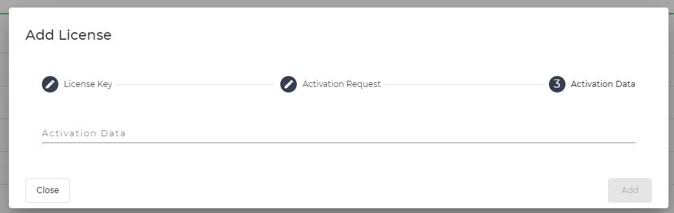 Activation Data field Activation Data field