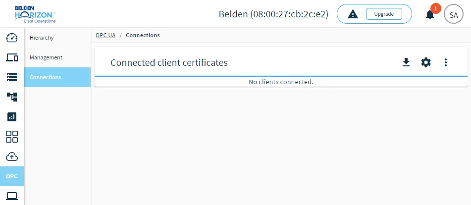 The Connections pane