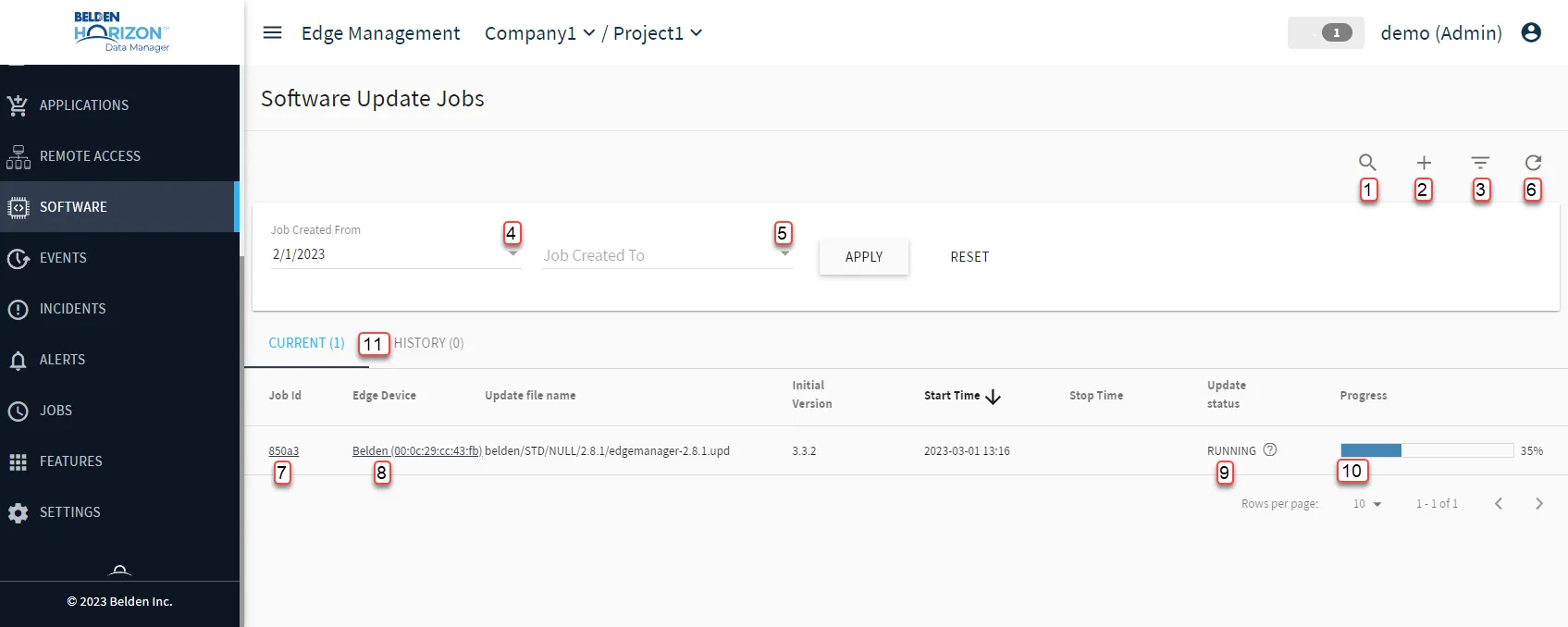 Belden Horizon Data Manager User UI : Software Belden Horizon Data Manager User UI : Software