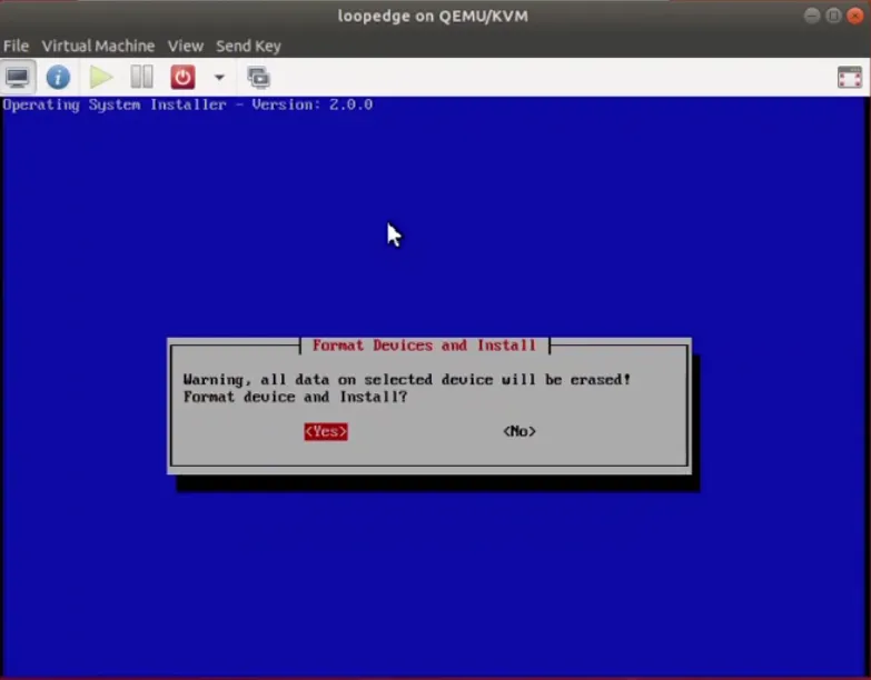 Warning message for installatio