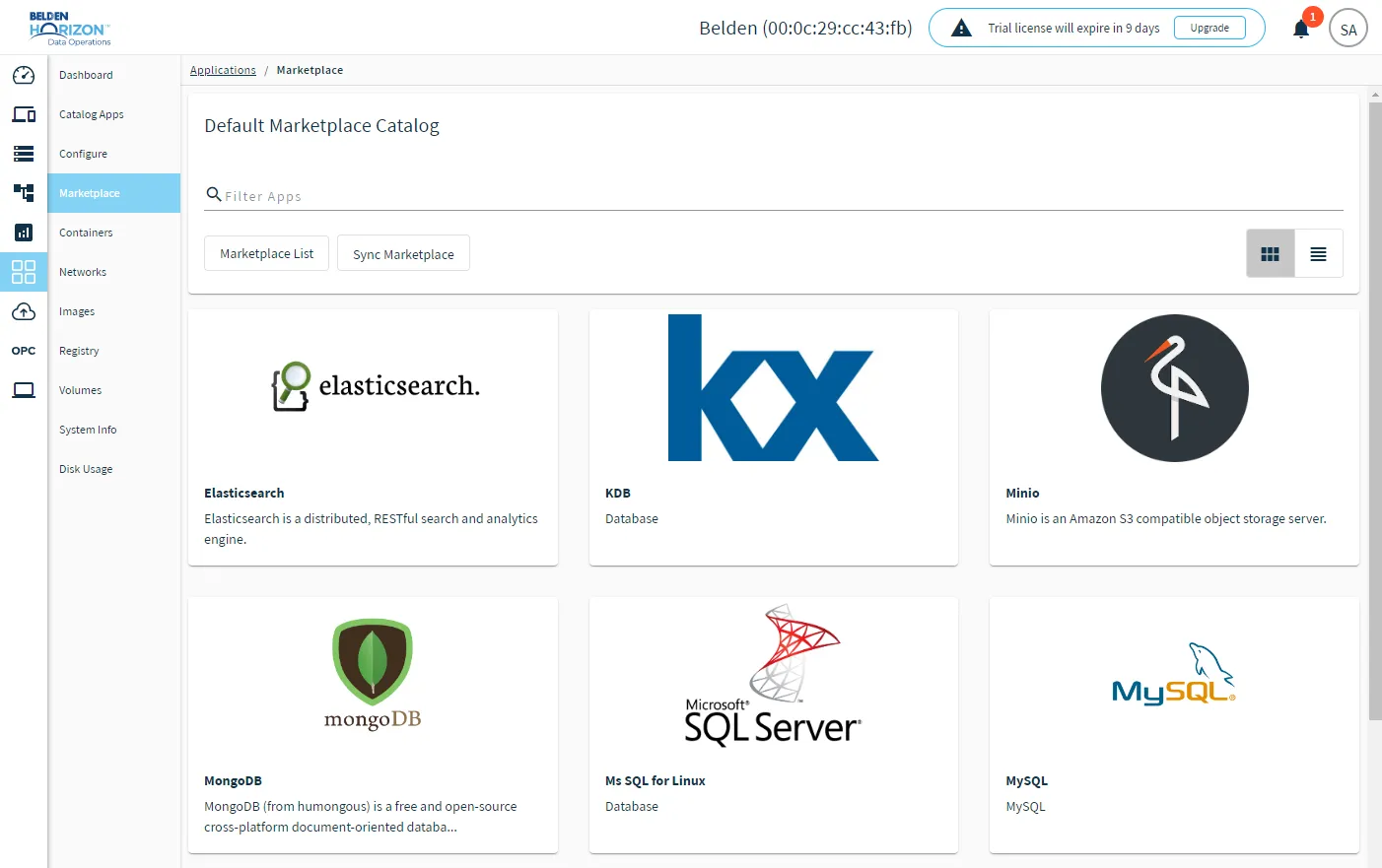 The Marketplace pane