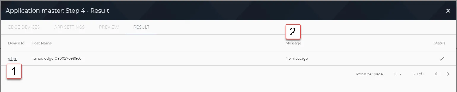 Deploy an Application Step 4 : Result