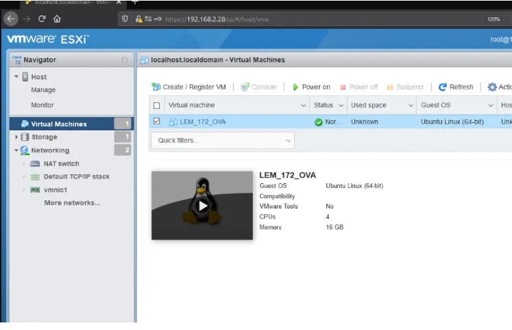 Finished Virtual Machine with LEM