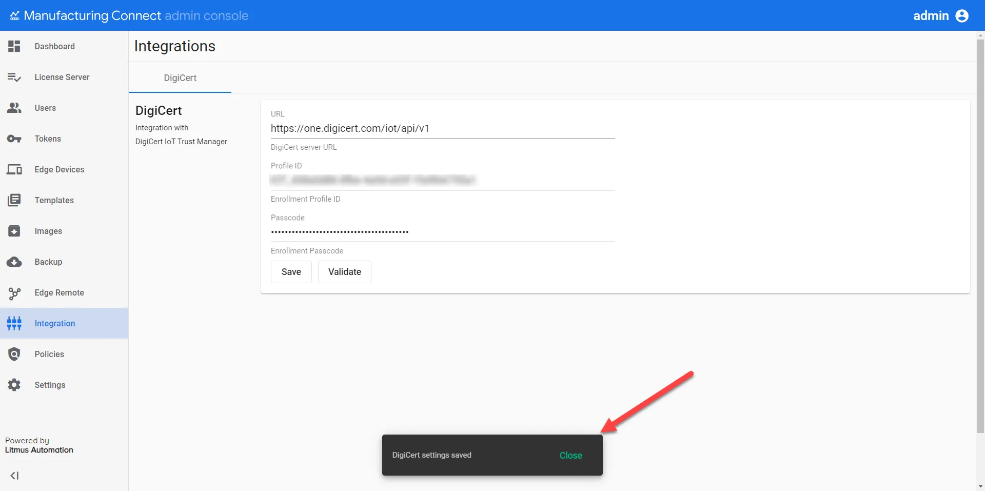DigiCert Integration Page DigiCert Integration Page
