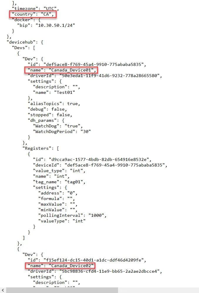 JSON preview for template JSON preview for template