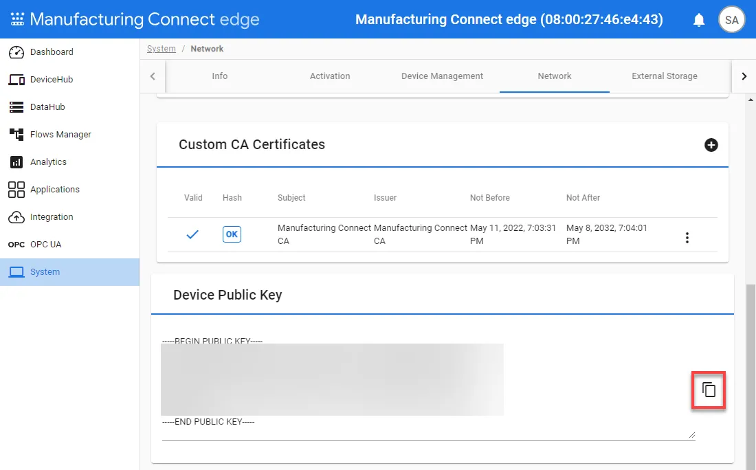 Device Public Key copy icon Device Public Key copy icon