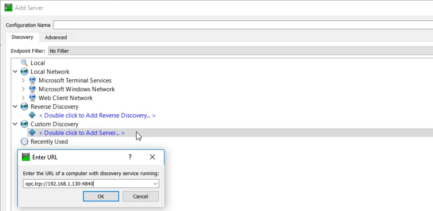 Enter URL dialog box