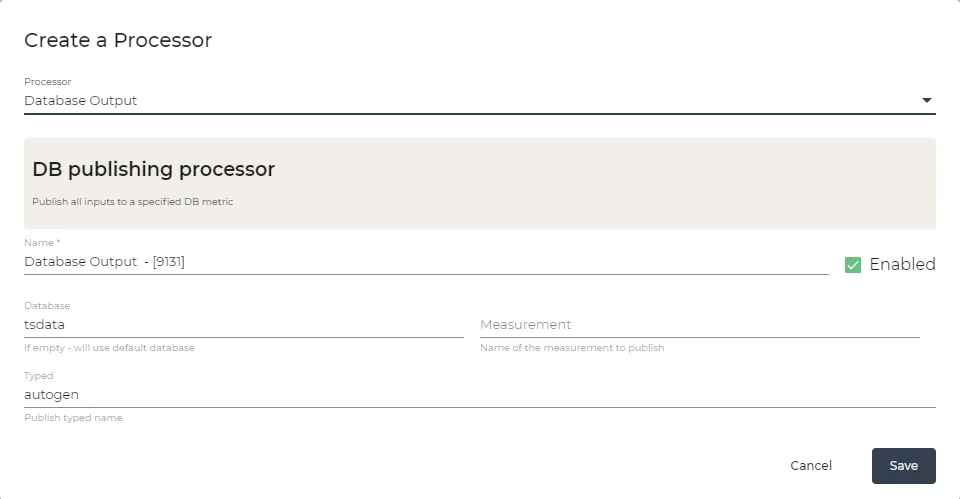 Database Output parameters Database Output parameters