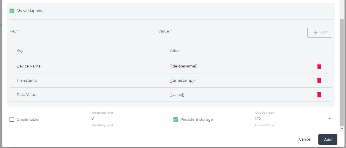 Show Mapping formatting example