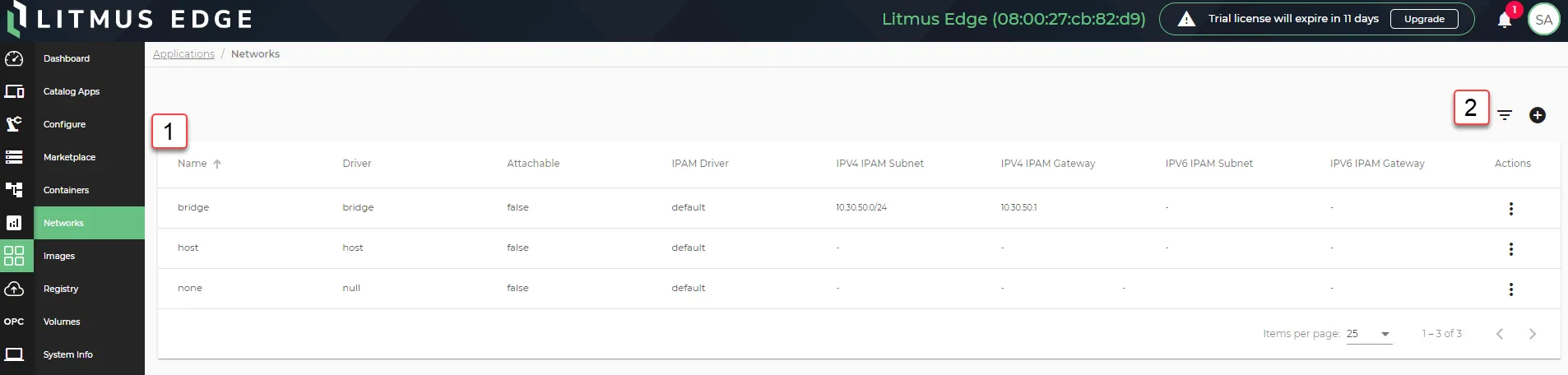 Network viewing options