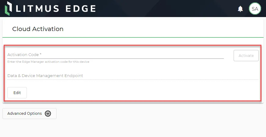 Activation fields for Litmus Edge Manager activation Activation fields for Litmus Edge Manager activation
