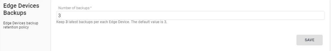 Edge Devices Backups section