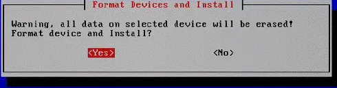 Format devices warning message