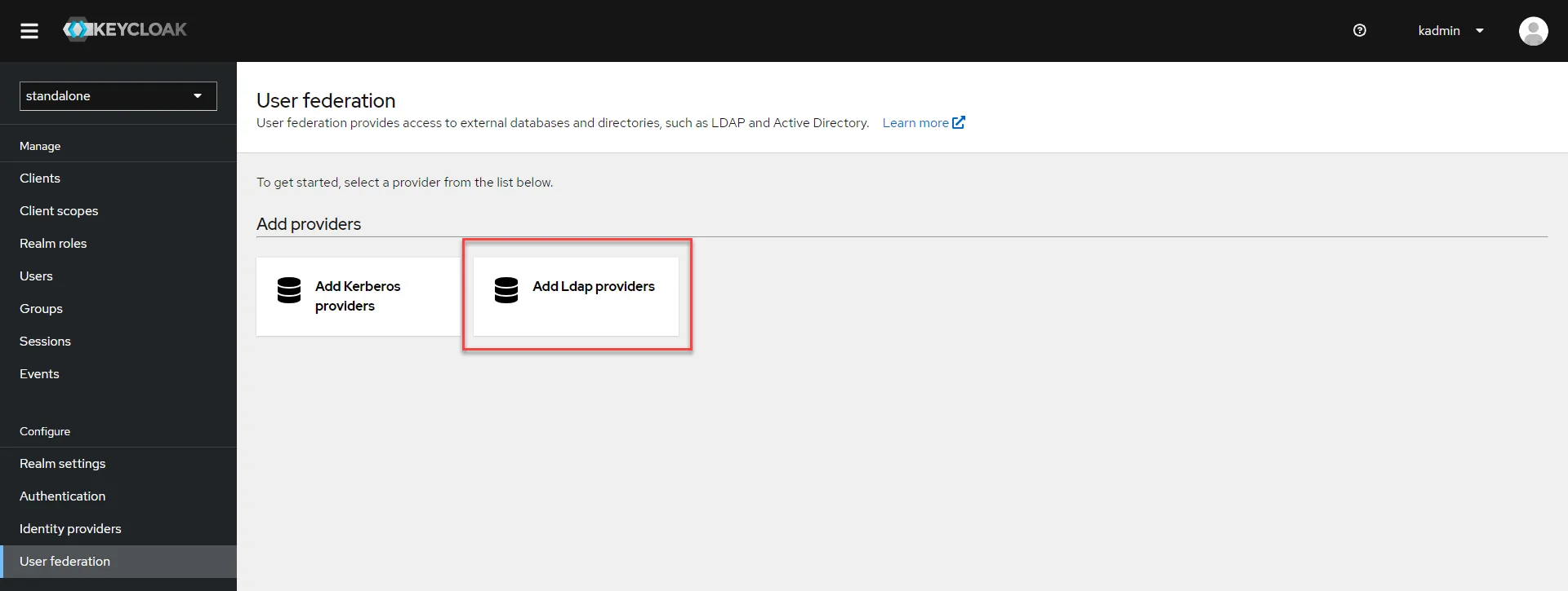 Add Ldap providers option Add Ldap providers option