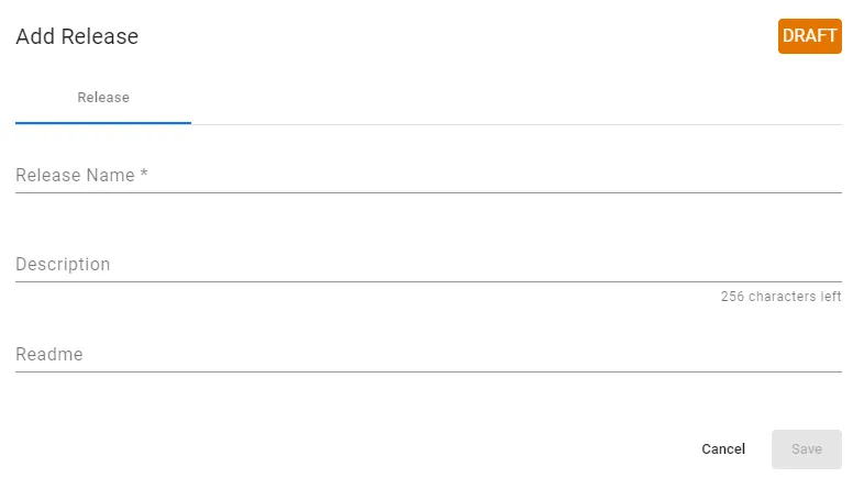 Add Release Dialog Box