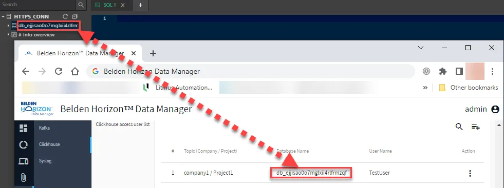 Database names same Database names same
