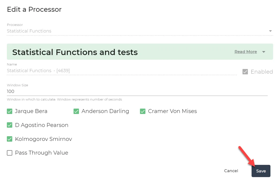 Edit a Processor dialog box