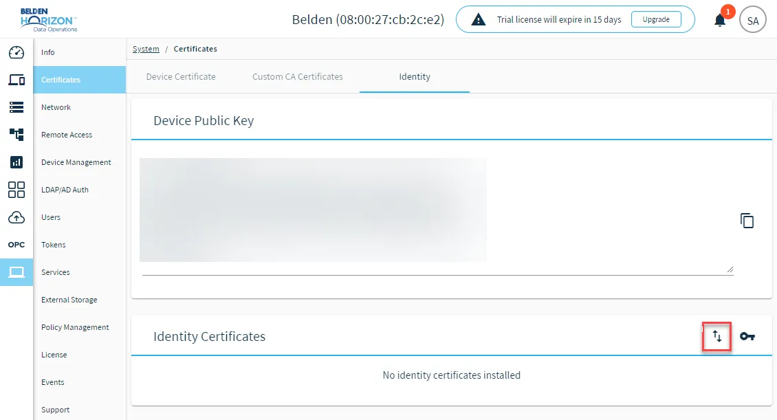 Install Identity Certificate icon Install Identity Certificate icon