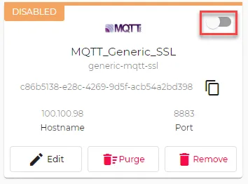 Toggle to enable connector Toggle to enable connector