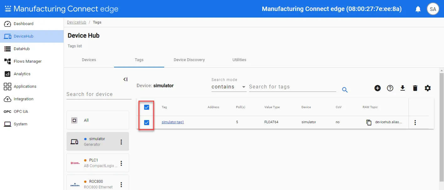 Select tags to remove
