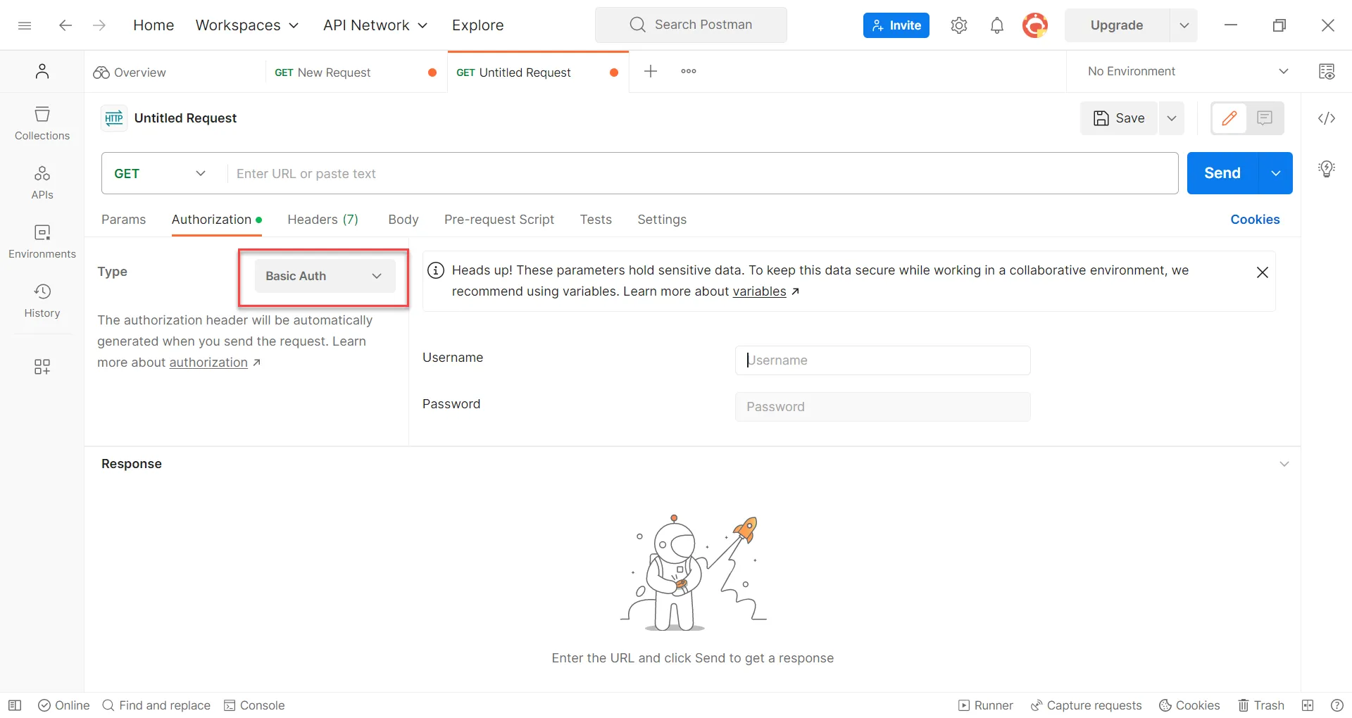 Basic Auth option Basic Auth option