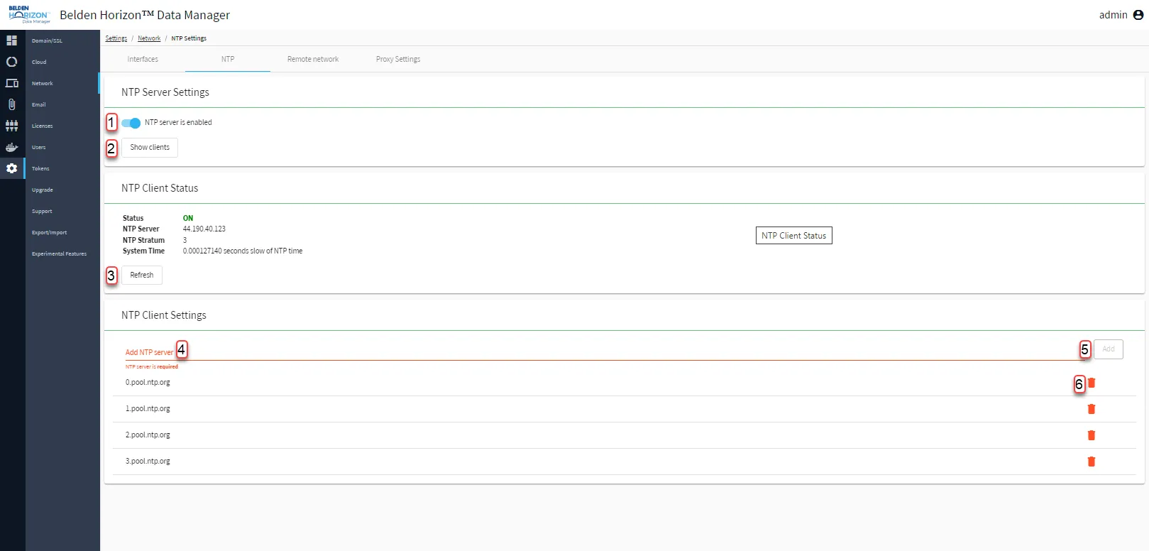 Network : NTP Tab