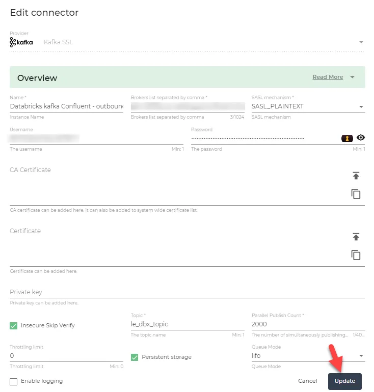 Edit a connector