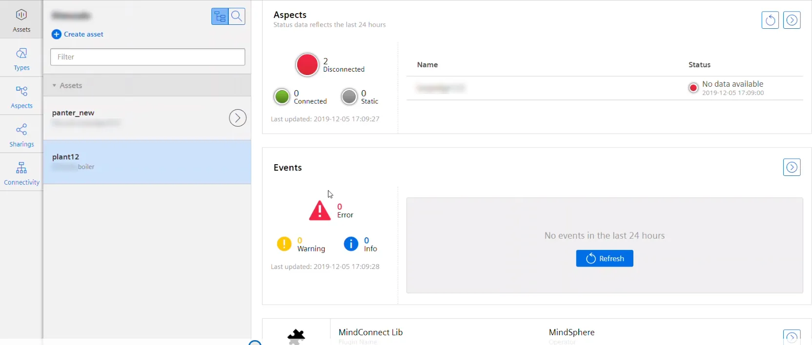 The root asset list The root asset list