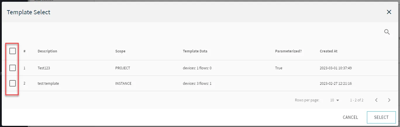 Belden Horizon Data Manager: Activation > Configuration : Activation Config 3/6 Template Select