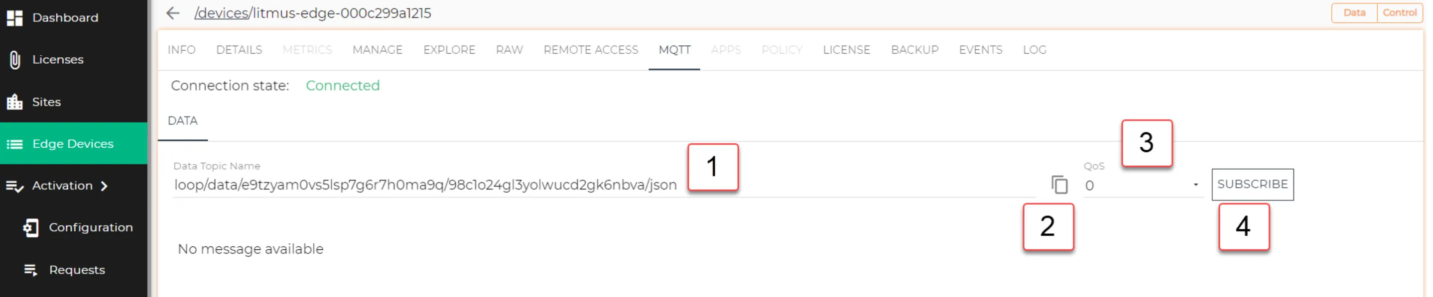 MQTT tab