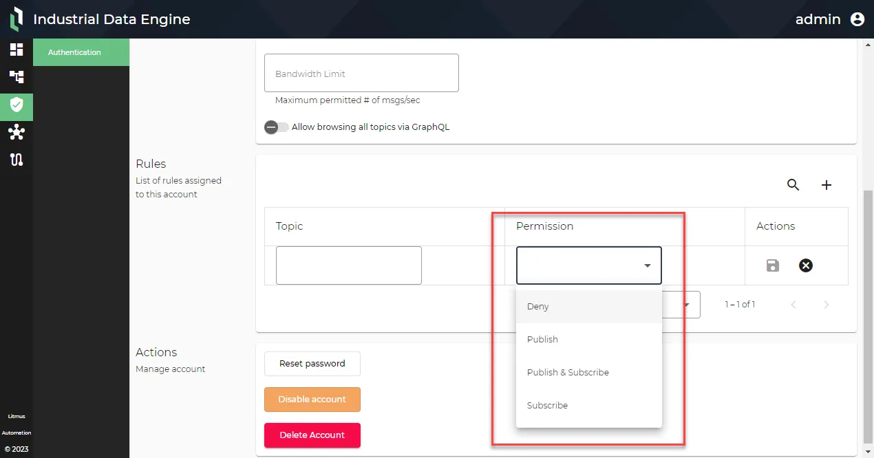 Permission field