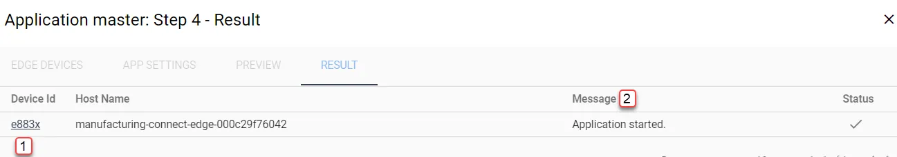 Deploy an Application Step 4: Result
