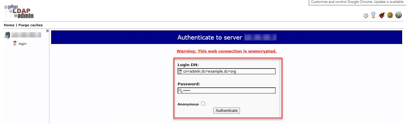 PHP LDAP Admin UI - Login Dialog Box PHP LDAP Admin UI - Login Dialog Box