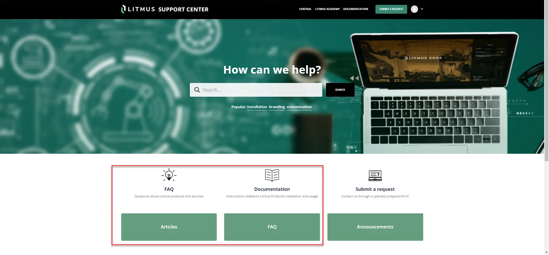 Support FAQ and Documentation articles