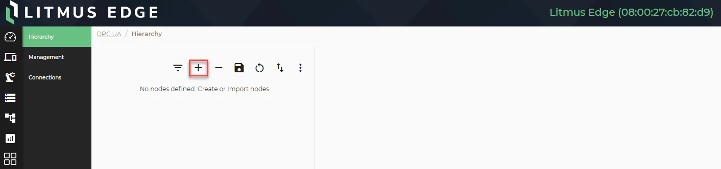 The Add node icon