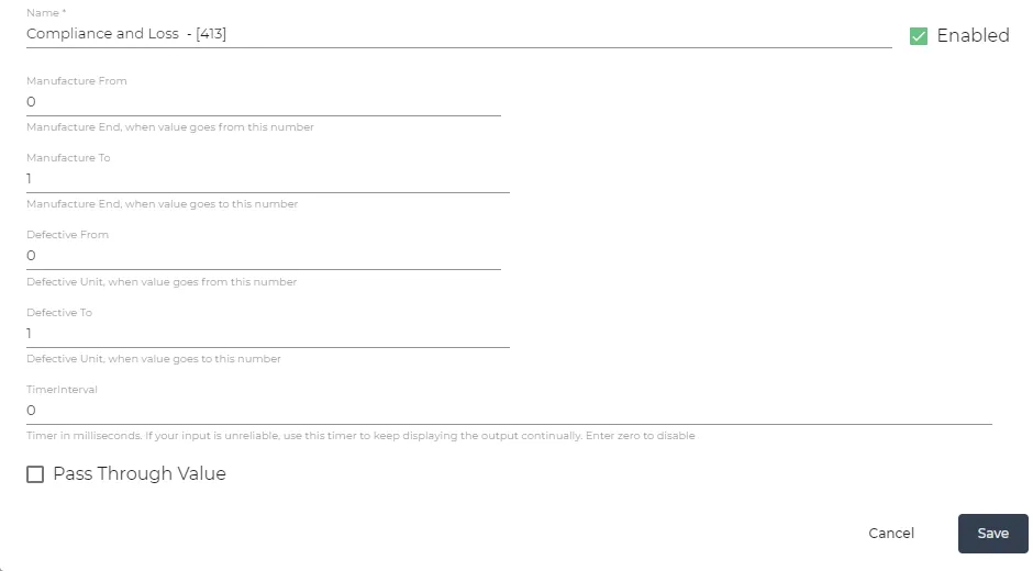 Compliance and Loss parameters Compliance and Loss parameters