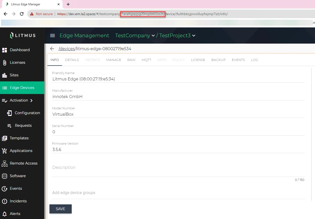 Project ID parameter