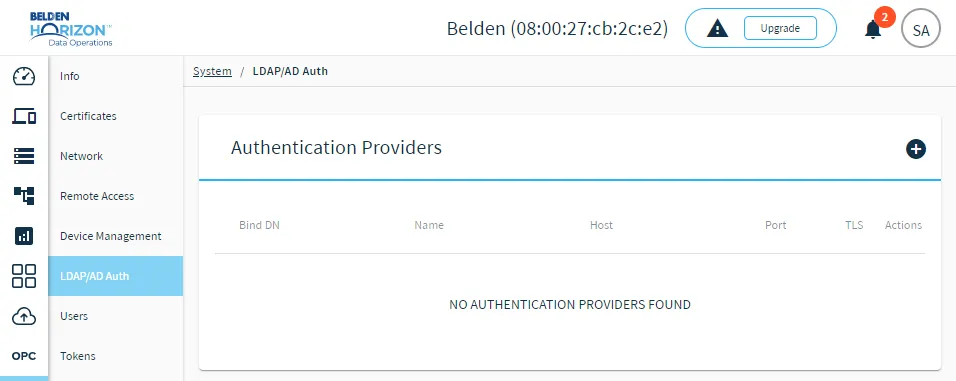 The LDAP/AD Auth pane The LDAP/AD Auth pane