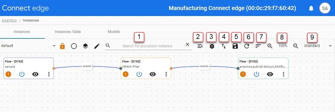Analytics canvas management options