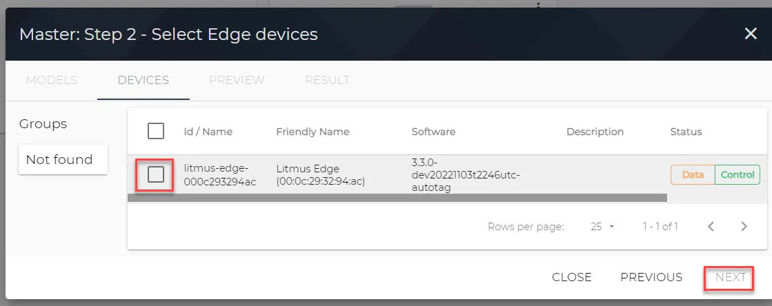 Step 2: Select Edge devices