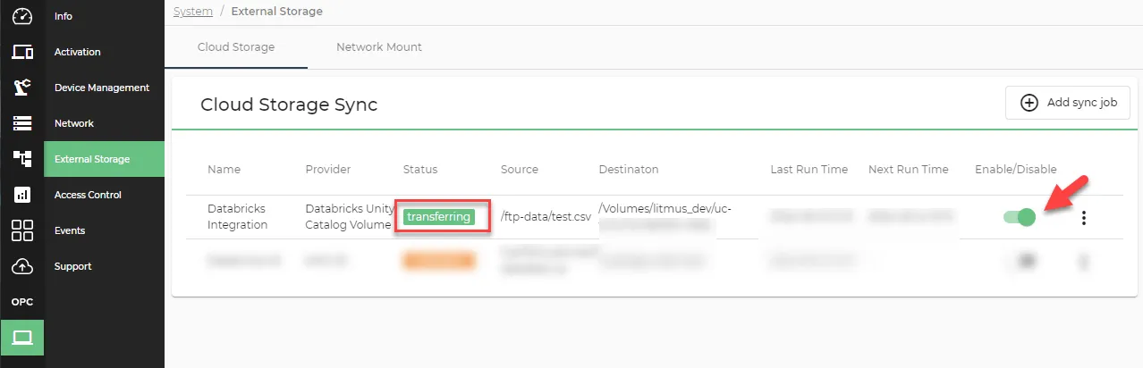 Cloud Storage Sync pane
