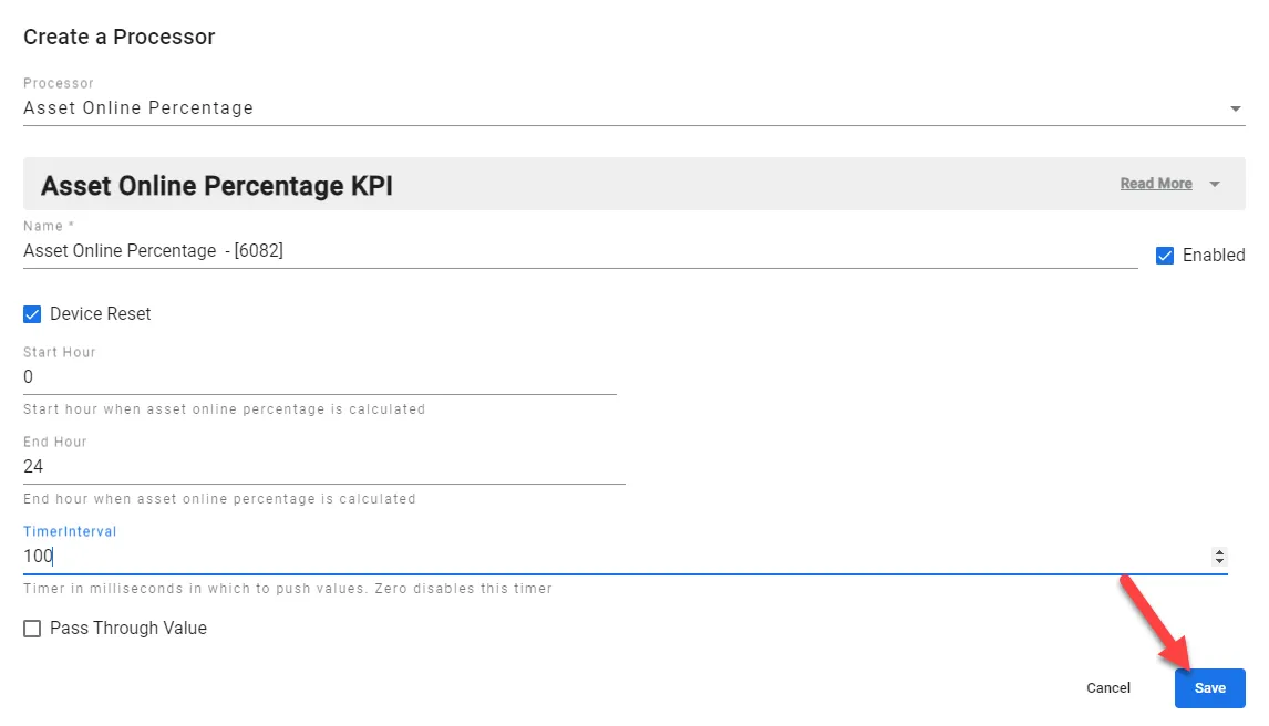Edit a Processor dialog box Edit a Processor dialog box
