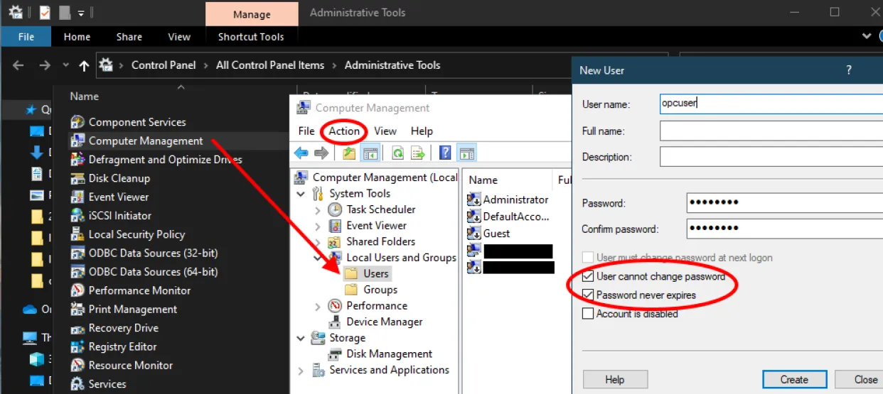 New user dialog box New user dialog box