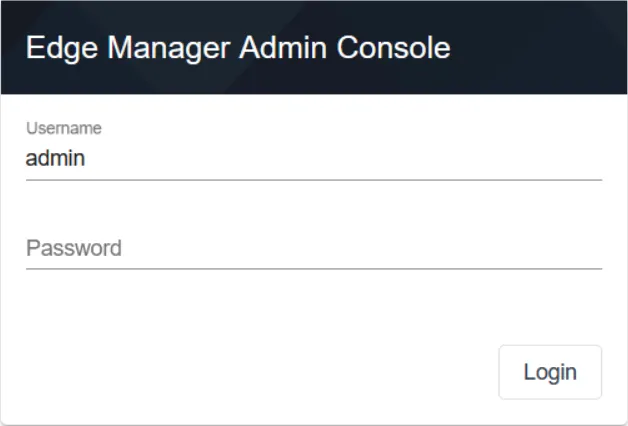 Admin Console Login Screen Admin Console Login Screen