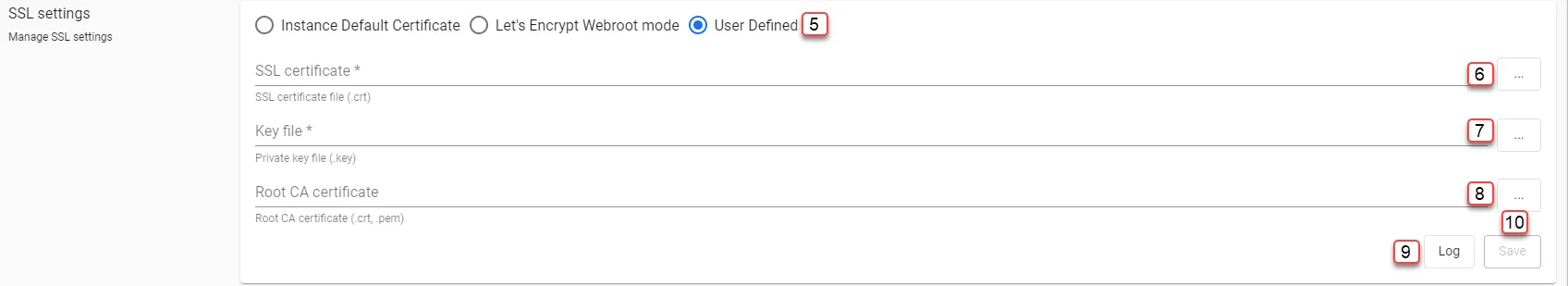 Manufacturing Connect Admin Console : Settings : Entry Points : SSL settings Manufacturing Connect Admin Console : Settings : Entry Points : SSL settings