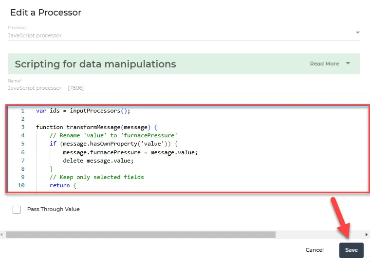 Edit a Processor Dialog Box Edit a Processor Dialog Box